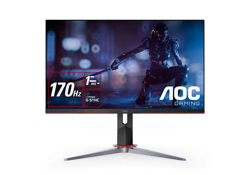 AOC 27IN IPS QHD ADAPTIVE SYNC 1MS 170HZ HDR 400 2H1DP BOARDERLESS HEIGHT ADJUSTABLE STAND VESA 100X100MM