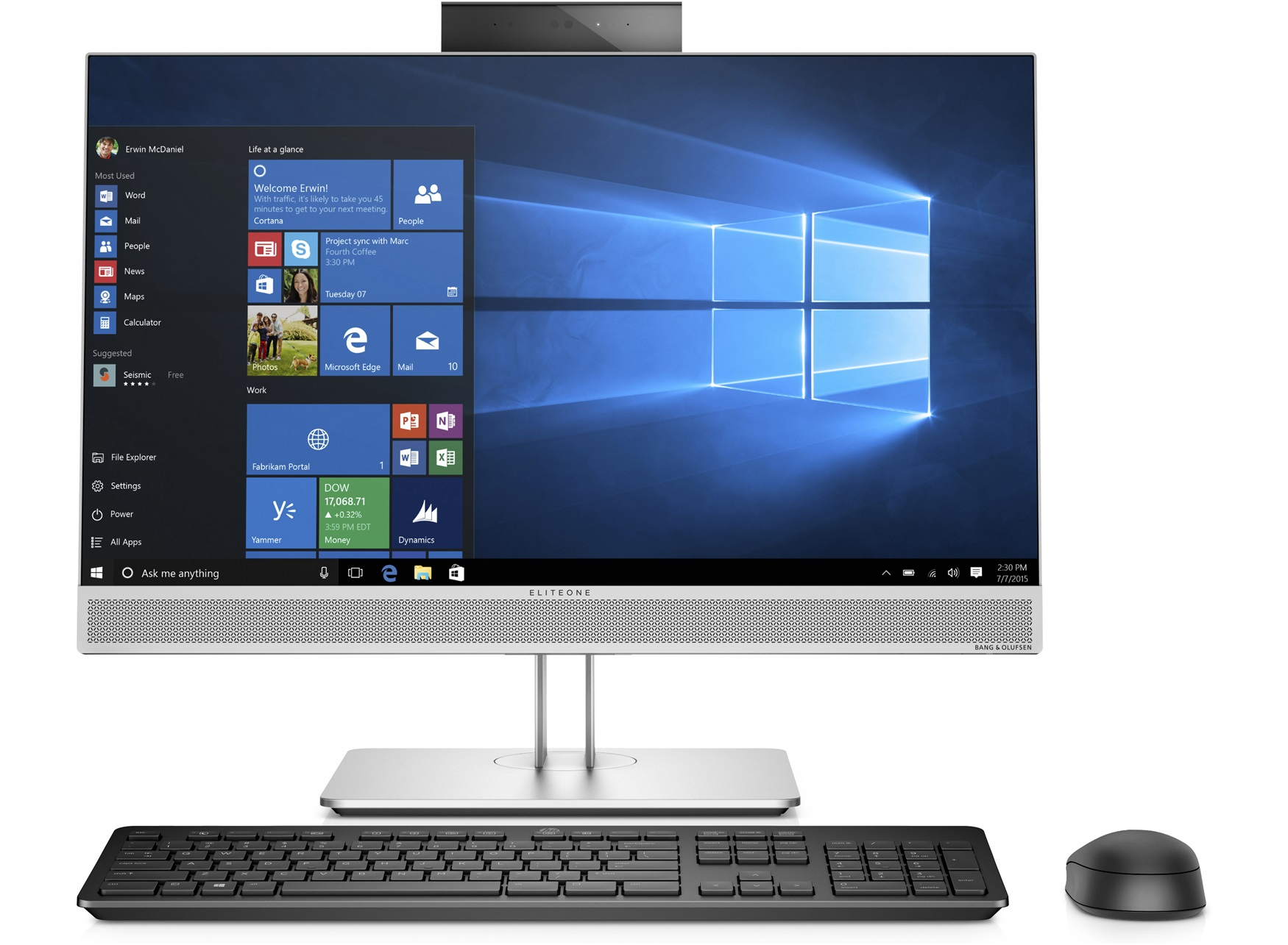 HP EliteOne 800 G4 + Microsoft Office Home & Business 2016 + Slim Wireless Keyboard & Mouse