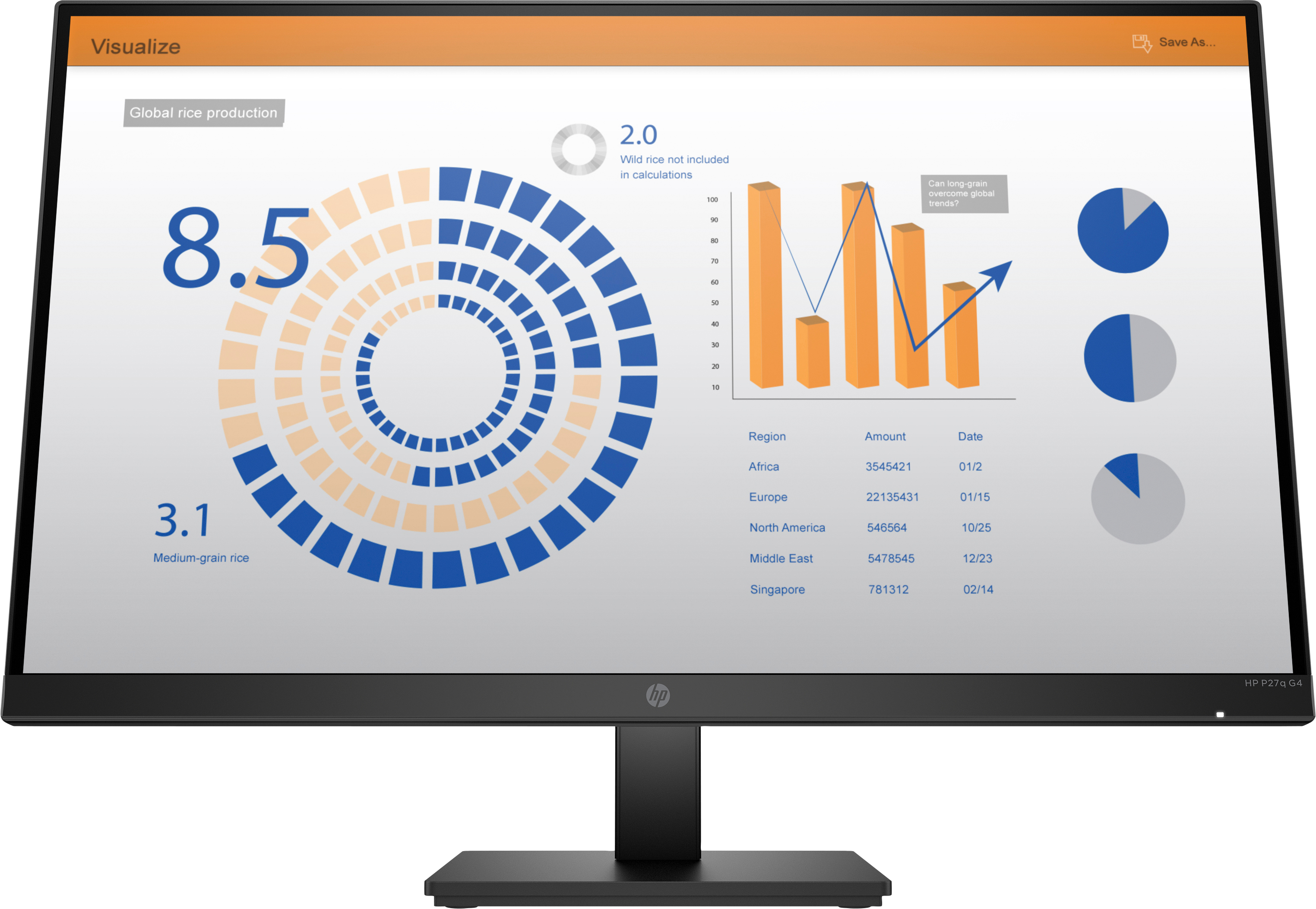 HP P27q G4 QHD Height Adjust Monitor